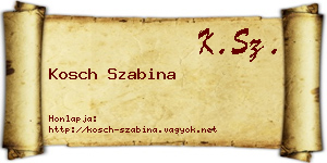 Kosch Szabina névjegykártya